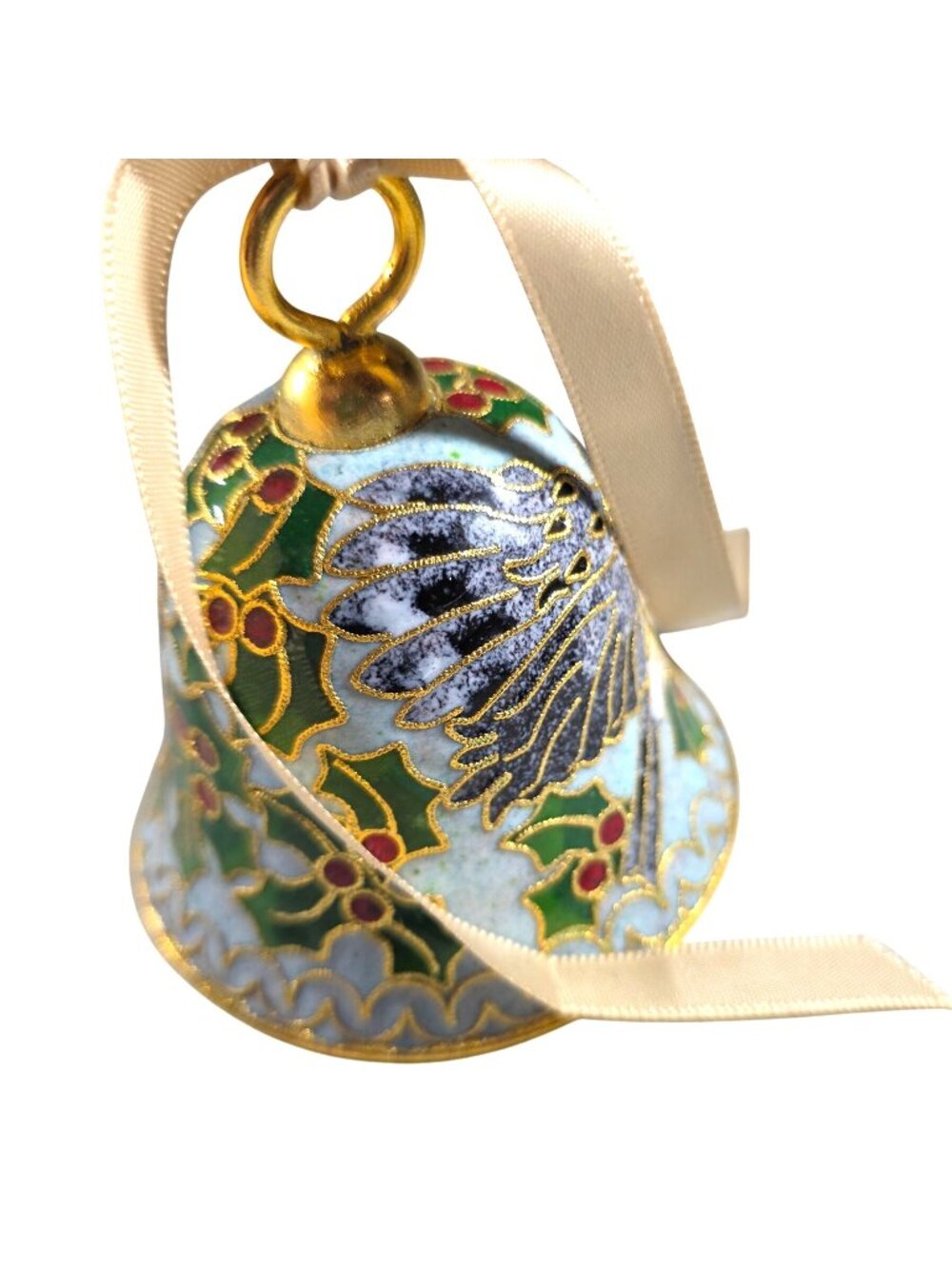 Christmas bell NYCO International Victorian Enamelled Holly Berry Ornament Blue